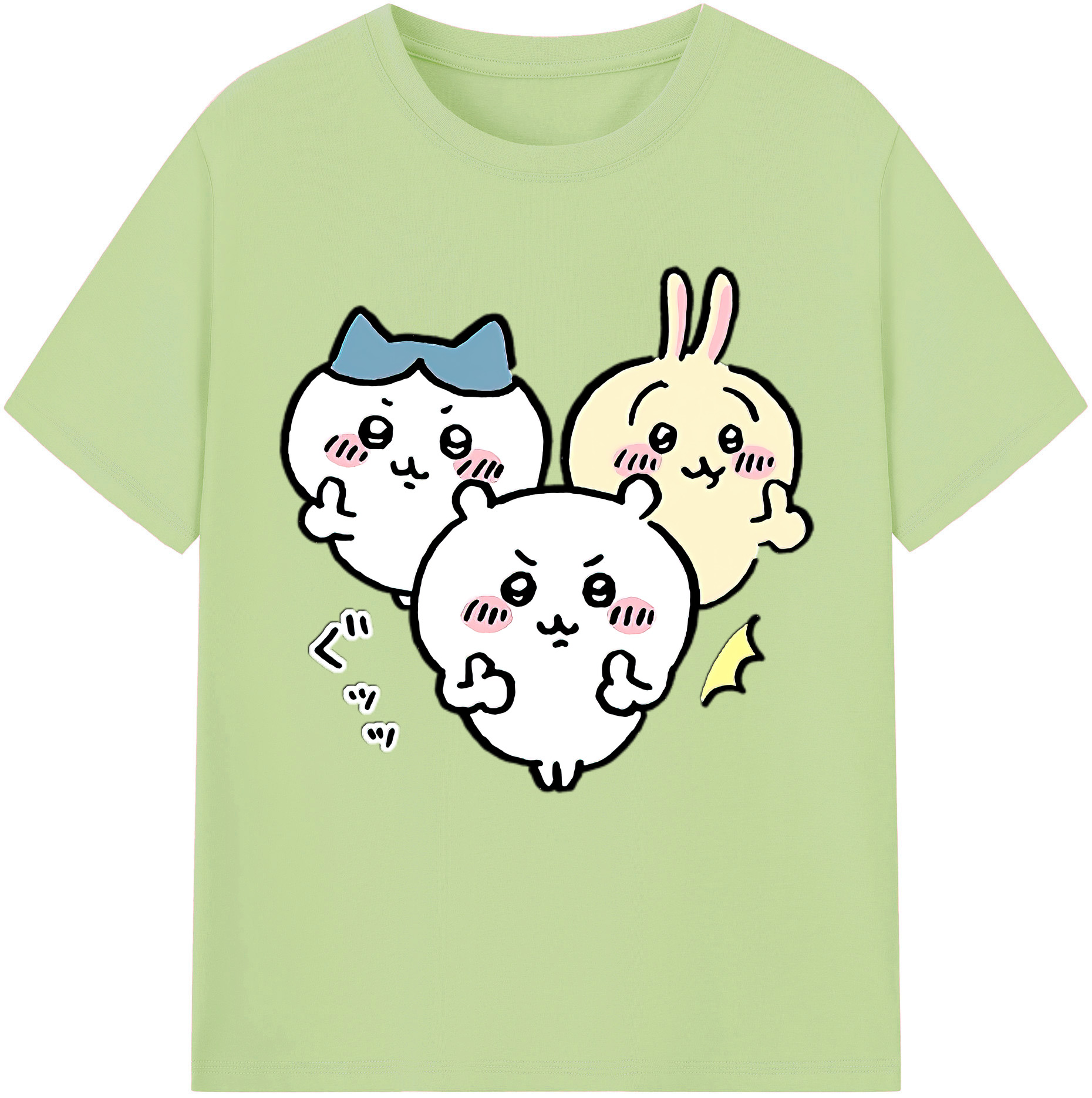 （画像用） ちいかわ うさぎ Chii-kawa usagi 綿100％半袖Tシャツ（フロントプリント）